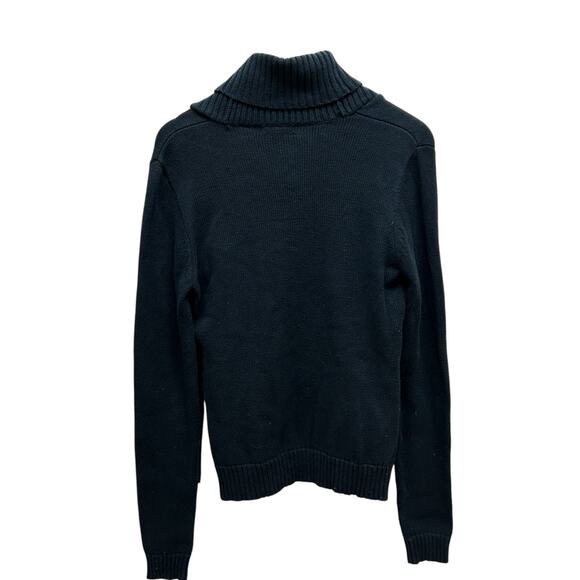 Chaps Black Shawl Collar Sweater‎ M Gold Accent Buttons - Picture 7 of 10